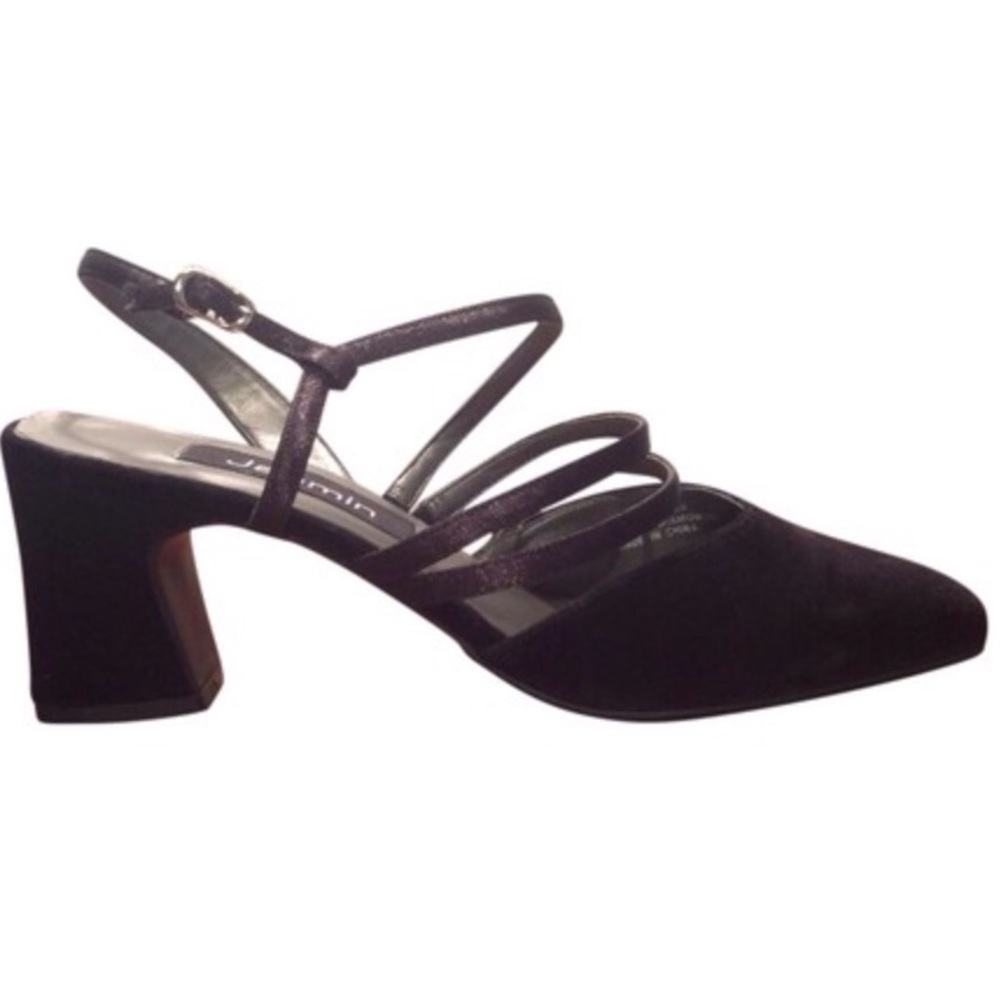 Jasmin Diamonds Black Velvet Heels